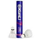 kunli Badminton Birdies Feather Shuttlecocks 12 Pack Durable and Stable Flight for Indoor Practice, Club Training and Recreational Matches
