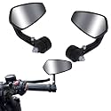 Motorcycle Handlebar Mirrors Side View Edge Mirrors, Universal Fit For Bikes Round (Star)