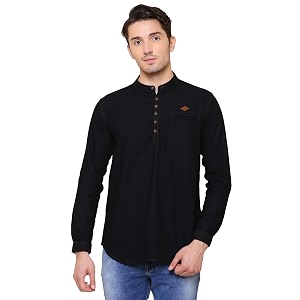 Kuons Avenue Mens Short Denim Kurta