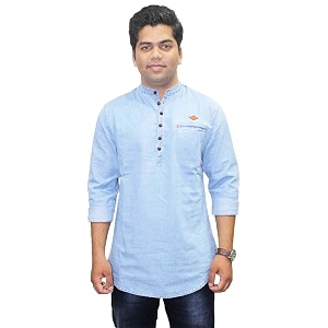 Kuons Avenue Mens Short Denim Kurta