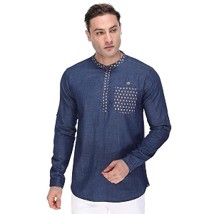 Kuons Avenue Mens Cotton Solid Tailored Henley