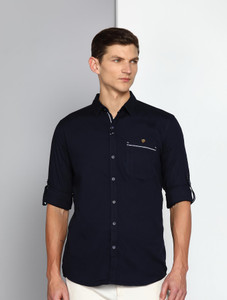 KUONS AVENUE Men Solid Casual Dark Blue