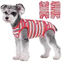 Kuoser Dog Surgery Recovery Suit, Cone E-Collar Alternative, Red XS