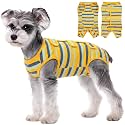 Kuoser Dog Surgery Recovery Suit, Cone E-Collar Alternative, Yellow XS