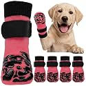 Kuoser Non-Slip Dog Socks for Hardwood Floors, Paw Protector to Prevent Licking, Double-Side Grippers Dog Boot for Hot Pavement/Traction/Recovery/Warmth, Breathable Shoes for Small, Medium, Large Dogs