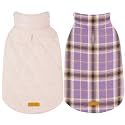 Kuoser Waterproof Dog Coat, Warm Reversible Dog Jacket with Leash Hole
