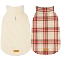 Kuoser Waterproof Dog Coat, Warm Reversible Dog Jacket with Leash Hole