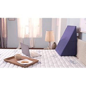 kurl-on compact foldable wedge pillow for sleeping reading working rest or elevation - breathable and washable cover559 x 508 x 305 cm blue color1 piece