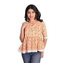 KURTARI Womens Cotton Floral Anarkali Kurti Top