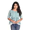 KURTARI Womens Cotton Floral Anarkali Kurti Top