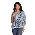 KURTARI Womens Cotton Floral Anarkali Kurti Top