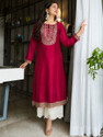 KurtiByHarshita Women Embroidered A-line Kurta