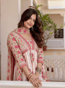 KURTIVALAA Printed Kurta Trouser Pant Dupatta