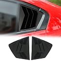 Kurtz Rear Side Window Louvers for 9th Gen Honda Civic Sedan 2012 2013 2014 2015 Air Vent Scoop Shades Cover Blinds Trim Sport Accessories ABS Bright Black 2PCS