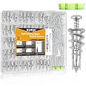 KURUI 200Pcs Metal Drywall Anchors and Screws Kit, Self Drilling Anchors