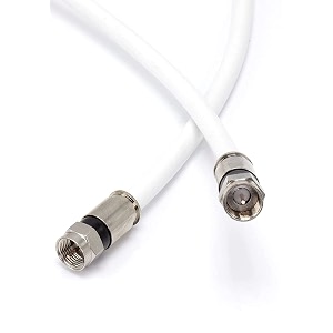 100 meter 3ghz 75 ohm coaxial rg-6 cable for all dth antenna dish tv comptable cable wire and set top box with original connector pins amp 10 cable clip white