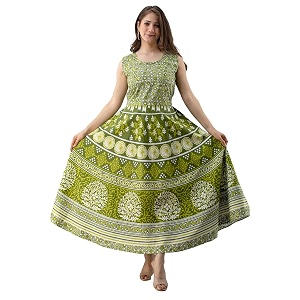 kuruti b sheets brand women39s midi-dress rajasthani traditional cotton printed dress for women