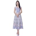 Kuruti B Sheets Brand Women's Midi-Dress Rajasthani Traditional Cotton Printed Dress for Women