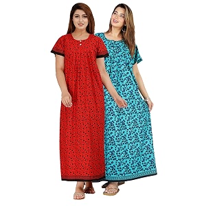 Kuruti B Sheets Cotton Nighty for Women