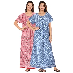 Kuruti B Sheets Cotton Nighty for Women