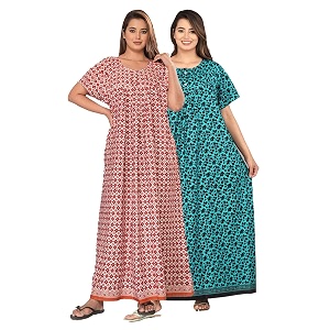 Kuruti B Sheets Cotton Nighty for Women