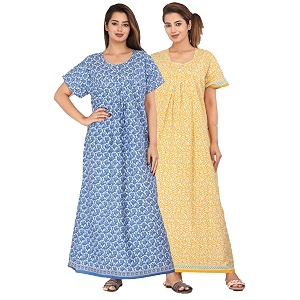 Kuruti B Sheets Cotton Nighty for Women