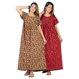 Kuruti B Sheets Cotton Nighty for Women