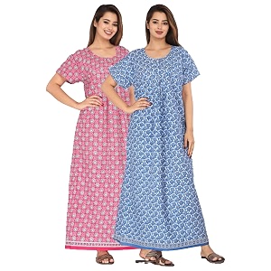 Kuruti B Sheets Cotton Nighty for Women