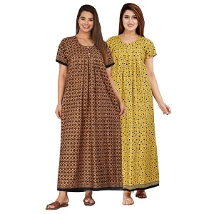 Kuruti B Sheets Cotton Nighty for Women