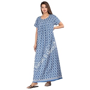 kuruti b sheets brand cotton nighty for women  printed stylish night gown comfortable sleepwear long nightwear maxi