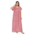 Kuruti B Sheets Brand All Over Printed Night Gown, Cotton Nighty for Women — Sleepwear Long Nightwear, Gown
