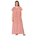 Kuruti B Sheets Brand All Over Printed Night Gown, Cotton Nighty for Women — Sleepwear Long Nightwear, Gown