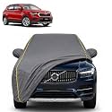 Kushaq 100% Waterproof Car Cover | Dustproof Sun Protection Cover | Soft Cotton Lining | Triple Stitched | Mirror Pocket | Antenna Pocket | All Weather Body Cover (Grey with Yellow Piping)