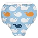 Kushies Baby Waterproof Training Pant (29-33 Pounds), Blue Whales, Medium