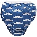 Kushies Baby Waterproof Training Pant (33-38 Pounds), Navy Mustache, Large