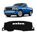 KUST Black Dash Cover for 2007-2013 Chevy Silverado/GMC Sierra/Chevy Avalanche/GMC Yukon/GMC Yukon XL/Chevrolet Tahoe/Suburban (Only Fit 2 Glove Box Dashboard)