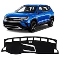 KUST Black Dash Cover for Volkswagen VW Taos (S SE SEL) 2022-2025 2026 (Only fits for Taos with Center Bin) Polyester Dashboard Cover Non-Slip Interior Accessories for VW Taos Custom Fit Dashboard Mat