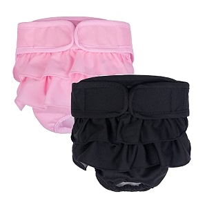 kutkut 2 pack dog diaperswashable dog diapers highly absorbent reusable diapers for female dog period panties dresses for dogs in heat period or excitable urination2xl waist 69cm-82cm