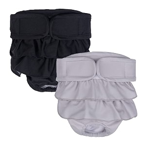kutkut 2 pack dog female diaper ultra absorbent reusable doggie diapers washable panties for dog period diapers dresses for dogs in period heat or excitable urination l waist 50cm - 59cm