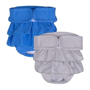 kutkut 2 pack dog female diapers highly absorbent reusable doggie diapers washable diaper for dog period panties dresses for dogs in period heat or excitable urination lwaist 50cm-59cm
