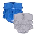 KUTKUT 2 Pack Dog Female Diapers, Highly Absorbent Reusable Doggie Diapers Washable Diaper for Dog Period Panties Dresses for Dogs in Period, Heat or Excitable Urination (L:Waist: 50cm-59cm)