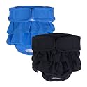 KUTKUT 2 Pack Dog Female Diapers, Highly Absorbent Reusable Doggie Diapers, Washable Pant for Dog Period Panties Dresses for Dogs in Heat, Period or Excitable Urination (M: Waist: 40cm - 50cm)