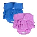 KUTKUT 2 Pack Dog Female Diapers, Washable Dog Diapers Highly Absorbent Reusable Diapers for Dog Period Panties Dresses for Dogs in Heat, Period or Incontinence (XL: Waist: 59cm - 69cm)