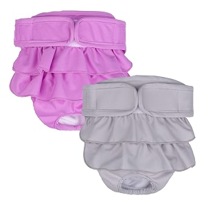 kutkut 2 pcs dog diapers female washable dog diapers highly absorbent reusable doggie diapers for dog period panties dresses for dogs in heat period or incontinence xl waist 59cm-69cm