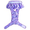 KUTKUT 2 Pcs Female Dog Adjustable Diapers Reusable Washable Super Absorbency Animal Mermaid Nappie Dresses for Dogs in Heat, Period or Excitable Urination, Sanitary Panties (Size: XL)