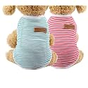 KUTKUT 2 Pcs Striped T-Shirt Puppy Clothes for Small Dogs Cats, Summer Cotton Vest Doggy Tee Tank Top for Shihtzu, Lhasa, Bichon, Pekingese (Size: XL, Chest 50cm, Length 40cm)