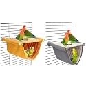 KUTKUT Winter Warm Bird Nest Bed Hanging Hammock Snuggle Hut Parrot House Tent Toy Bird Cage Perch for Parakeet Budgies Cockatiels Lovebird Cockatoo Finch Hamster (Size: S)
