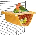 KUTKUT Bird Nest House Winter Warm Parrot House Bed Hammock Tent Toy Bird Cage Perch Stand for Parrots Budgies Parakeet Cockatiels Lovebird Cockatoo Finch Hamster Chinchilla (Size: L)