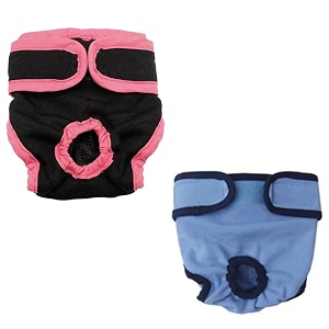 kutkut combo of 2 reusable amp washable pet cotton physiological pants diaper adjustable menstruation underwear for female dog in heat period size xl adjustable waist 50-75cm