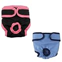 KUTKUT Combo of 2 Reusable &amp; Washable Pet Cotton Physiological Pants Diaper| Adjustable Menstruation Underwear for Female Dog in Heat Period (Size: XL, Adjustable Waist: 50-75cm)